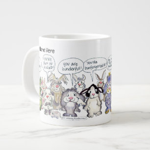 19 Tecknad Kaninuppskattning Jätte Mugg Jumbo Mugg