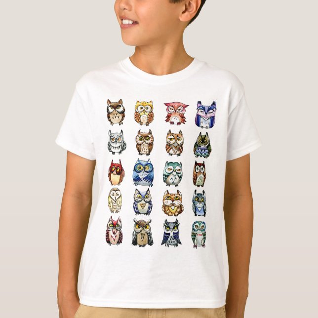 19 Uggla och 1 Katt T-shirt (Framsida)