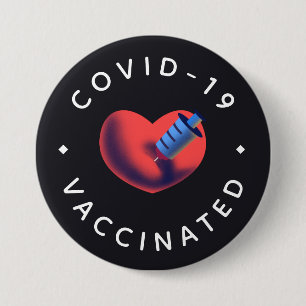19 Vaccinerat hjärta och spruta injektionsvätska, Knapp