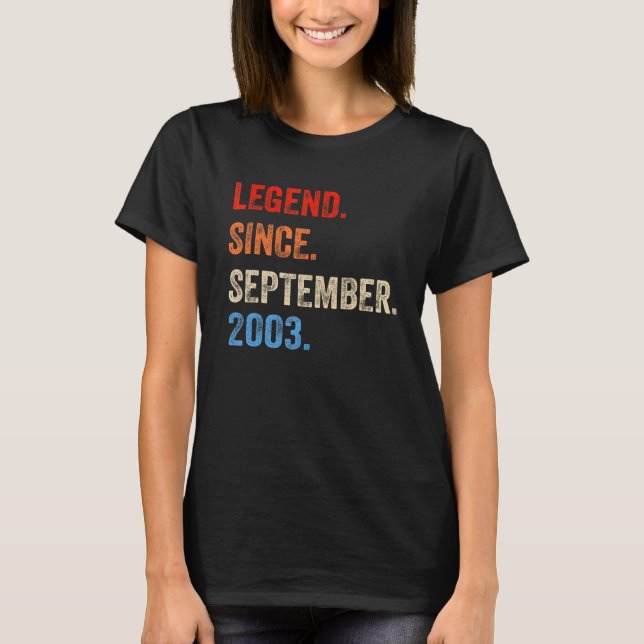 19 Years Old  Legend Since September 2003 19th Bir T Shirt (Framsida)