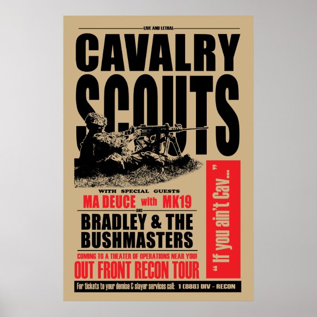 19D Cav Scout, konsert stil poster (Framsidan)