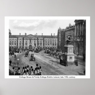 19th århundrade Dublin Irland, högskolagrönt Poster