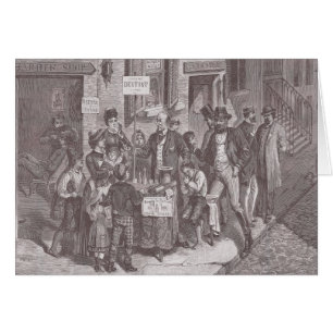 19th Århundradegatatandläkare i New York - Hälsningskort