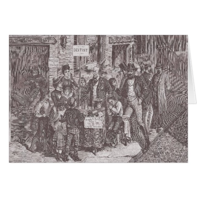 19th Århundradegatatandläkare i New York - Hälsningskort (Framsidan Horizontal)