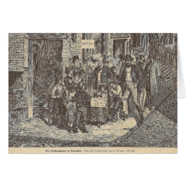 19th Århundradegatatandläkare i New York - Hälsningskort (Framsidan Horizontal)