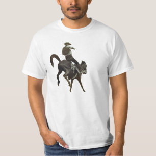 19th ÅrhundradevintageCowboy som sparkar bakut Tee Shirt