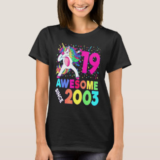 19th Birthday Dabbing Unicorn Party  19 Years Old  T Shirt