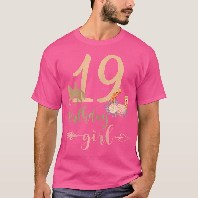 19Th Birthday Girl Horse Lover 19 Years Birthday P T Shirt (Framsida)