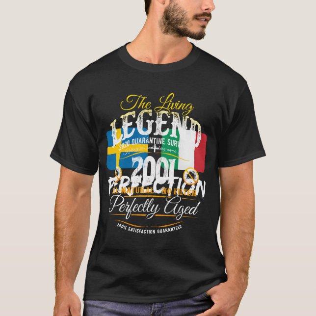 19Th Birthday The Legend Since 2001 Quarantine Sur T Shirt (Framsida)