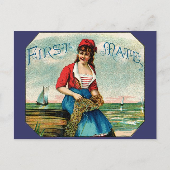 19th C. First Mate Cigars Vykort (Framsida)