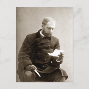 19th C. Gent som läser brev Vykort