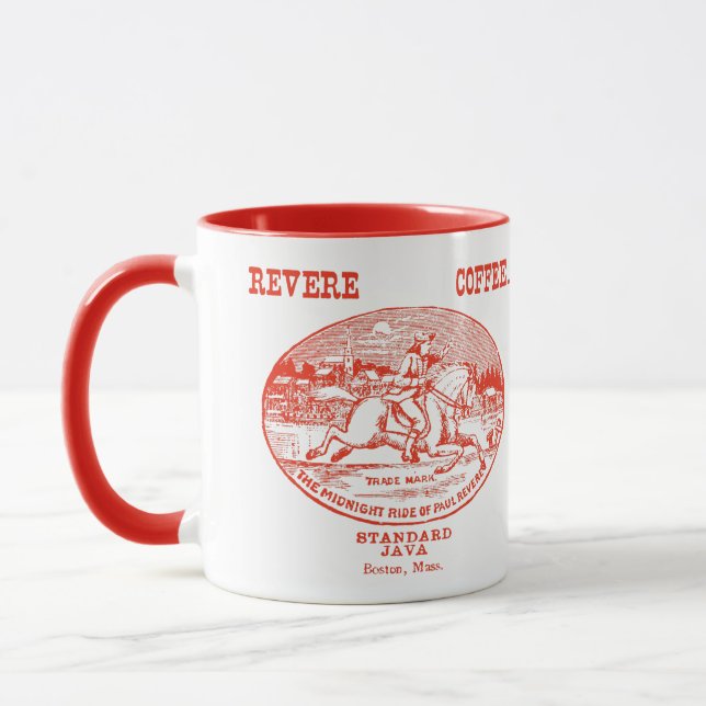 19th C. Revere Coffee of Boston, Red Mugg (Vänster)