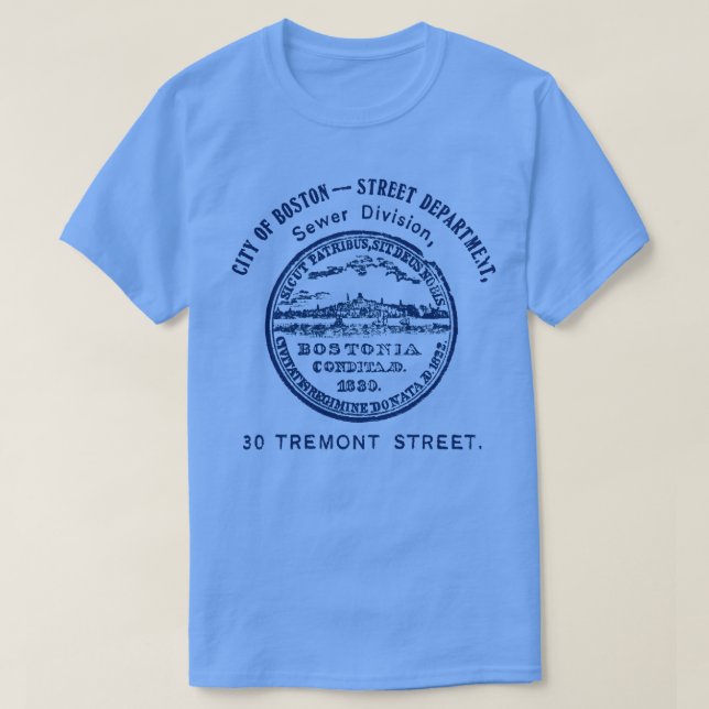 19th C Seal of the City of Boston Sewer Division T Shirt (Design framsida)