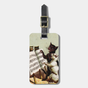 19th C. Singing Cats Bagagebricka