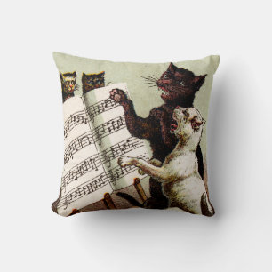 19th C. Singing Cats Kudde