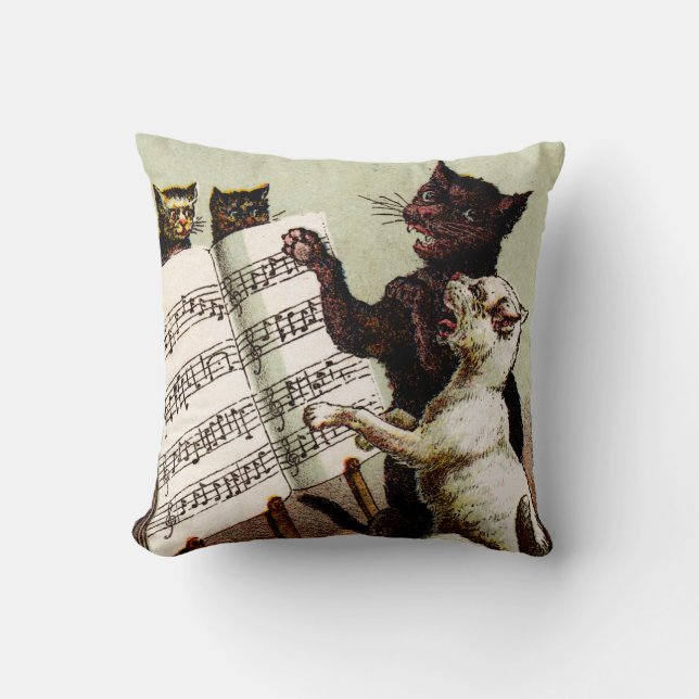 19th C. Singing Cats Kudde (Framsida)