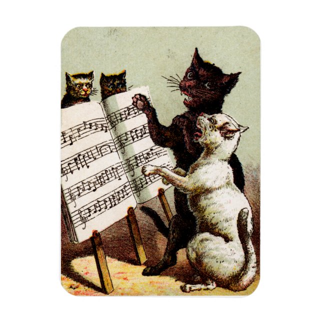19th C. Singing Cats Magnet (Vertikal)