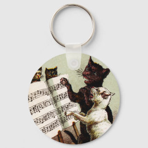 19th C. Singing Cats Nyckelring