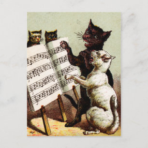 19th C. Singing Cats Vykort