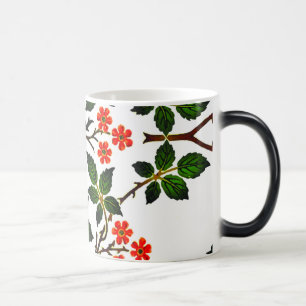 19th Century Blommönster Lövverk Grönt Rosa Magisk Mugg
