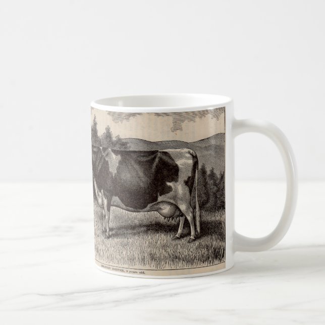 19th century tryck Holstein kviga Kaffemugg (Höger)