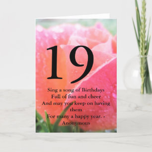 19th Födelsedag Kort