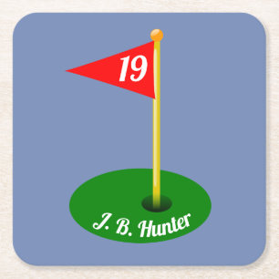 19th Hål och din text Underlägg Papper Kvadrat