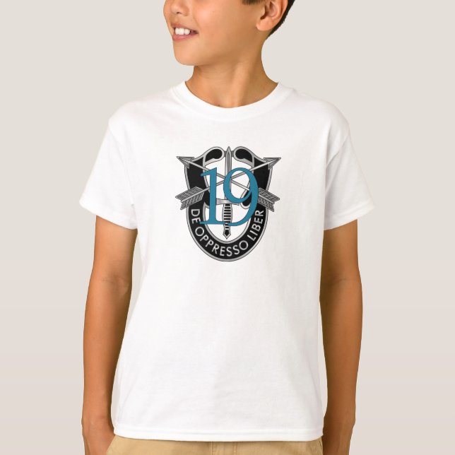 19th Speciell styrkagruppvapensköld Tee (Framsida)
