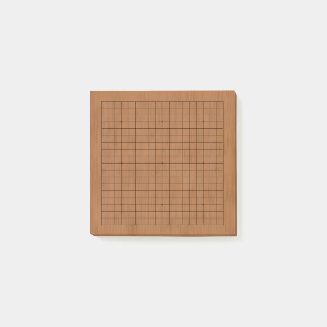 19x19 Miniature Goban Brown Wood Grain Post-it Block (Framsida)