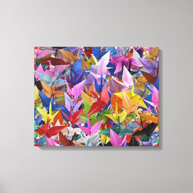 1 000 Origami Cranes 20 x 16 tum Wrapped Canvas (Framsida)