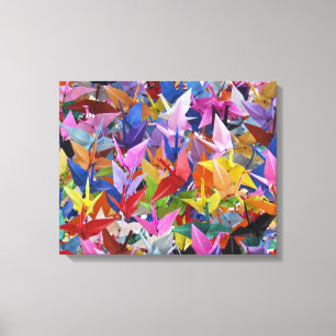 1.000 Origami kranar 20" x 16" slogg in kanfas Canvastryck