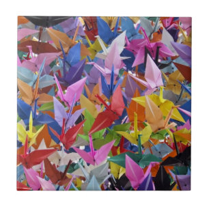 1.000 Origami papperskranar belägger med tegel Kakelplatta