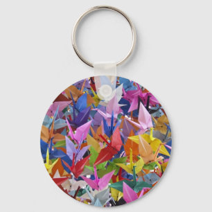 1.000 Origami papperskranar Keychain Nyckelring