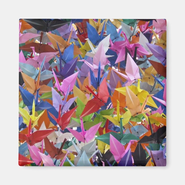 1 000 Origami Pappra Cranes-foto Magnet (Framsidan)