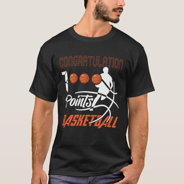 1 000 poäng Basketball Scorer High School Basketba T Shirt (Framsida)