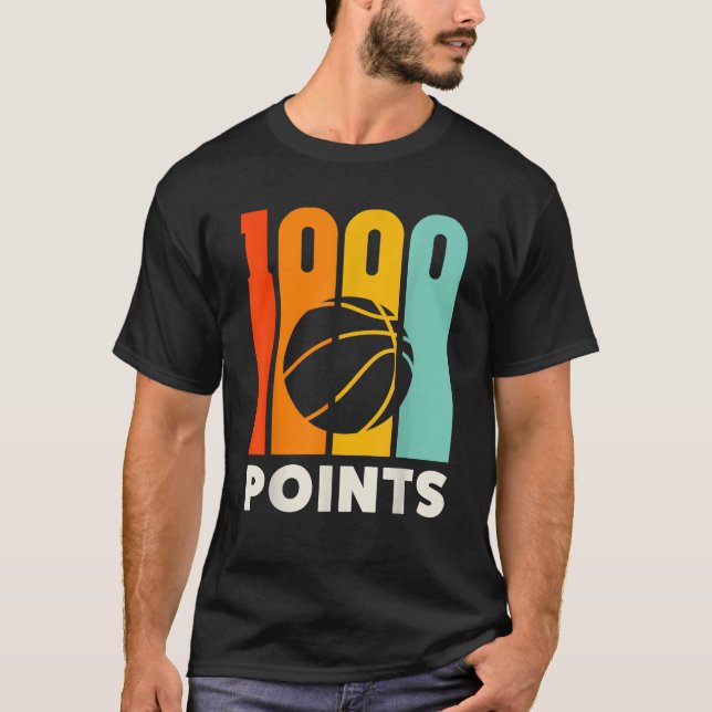 1 000 poäng Basketball Scorer High School Basketba T Shirt (Framsida)