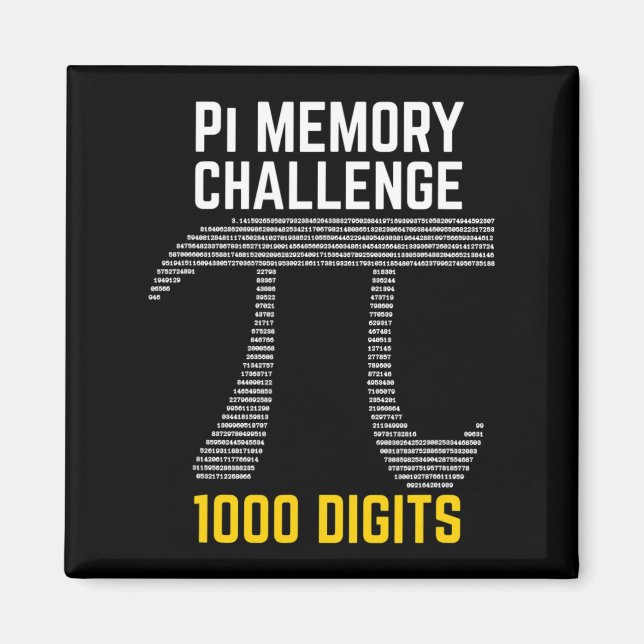 1 000 siffror PI-minnesutmaning - PI-dag Magnet (Framsidan)