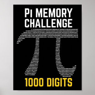 1 000 siffror PI-minnesutmaning - PI-dag Poster