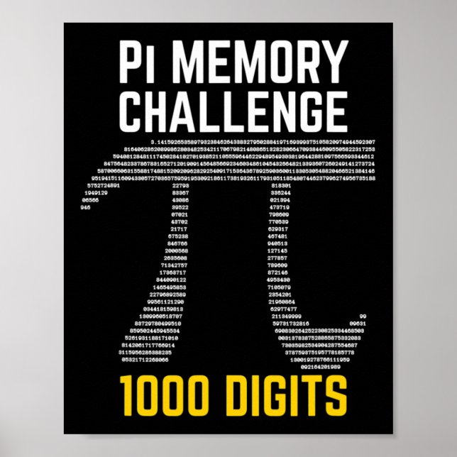 1 000 siffror PI-minnesutmaning - PI-dag Poster (Framsidan)