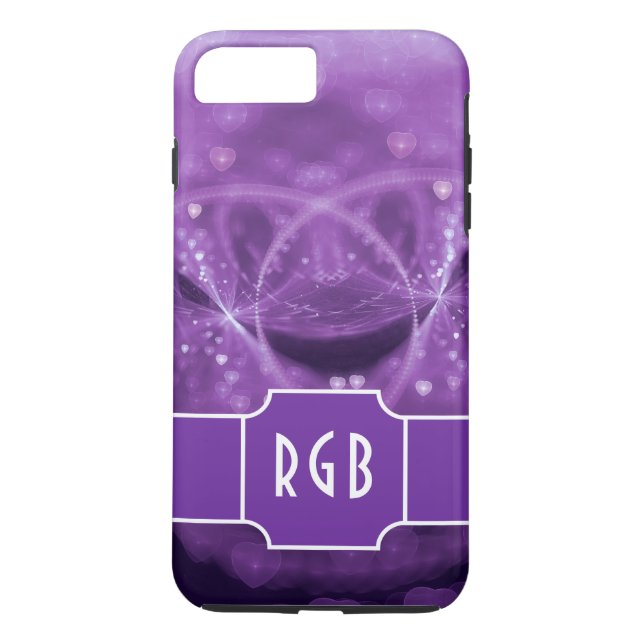 1 001 Hjärter med Monogram Case-Mate iPhone Skal (Baksida)
