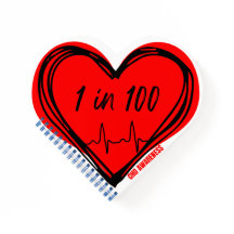 1:100 CHD Awareness Heart - bärbar dator