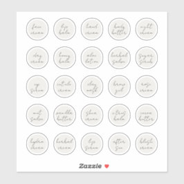 1,14-tums vit Anpassade Cosmetic Burk Cream Balm Klistermärken