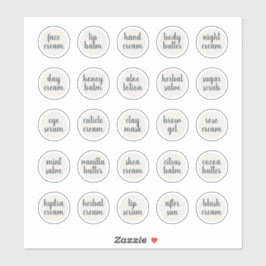 1,14-tums vit Anpassade Cosmetic Burk Cream Balm Klistermärken