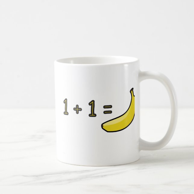 1 + 1 = banan kaffemugg (Höger)