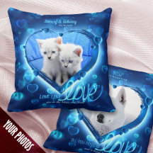 1+1-foto Pet Kärlek & Keepie, Blue Neon Hearts -