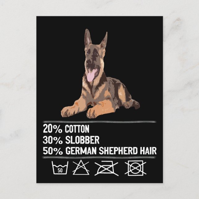 1 20% Bomull 30% Slobber 50% Tysk shepherd Hair Vykort (Framsida)