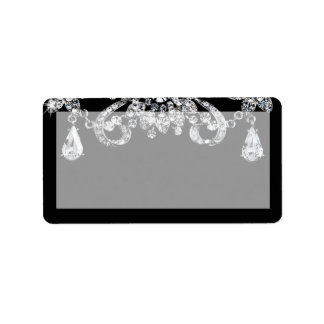 1,25 tum x 2,75 tum Adress Diamond Jewelry Neckla Adressetikett
