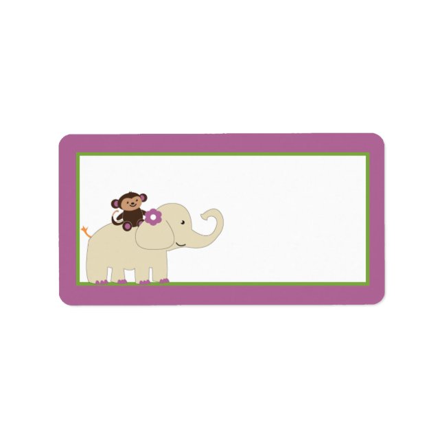 1,25 tum x 2,75 tum Adress Lila Jacana Adressetikett (Framsidan)