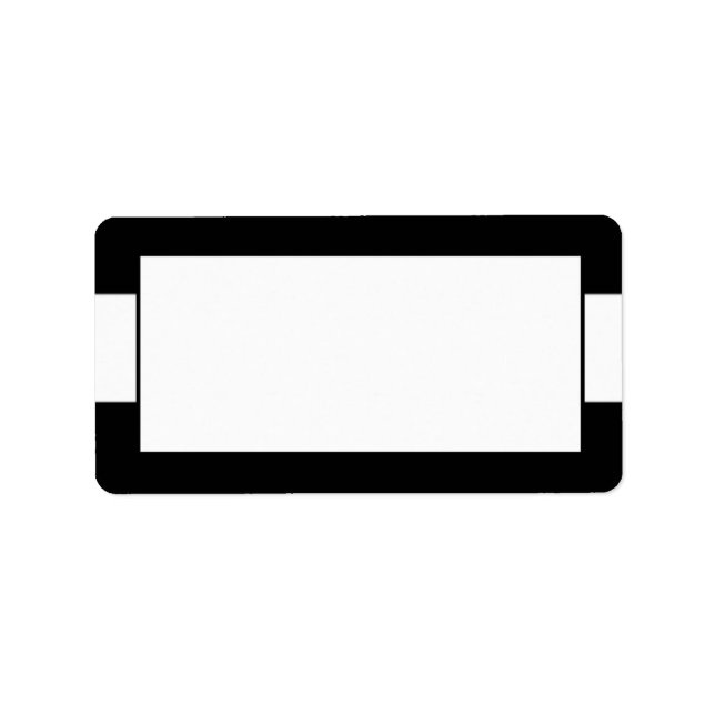 1,25 tum x 2,75 tum, Adress, Modern Rand, svart Adressetikett (Framsidan)