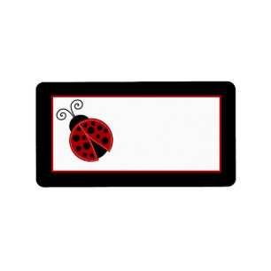 1,25 tum x 2,75 tum Adress Red Ladybug Adressetikett